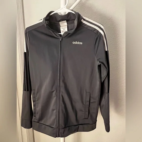 Adidas Boys size 14/16 Gray Track Jacket - Picture 1 of 5